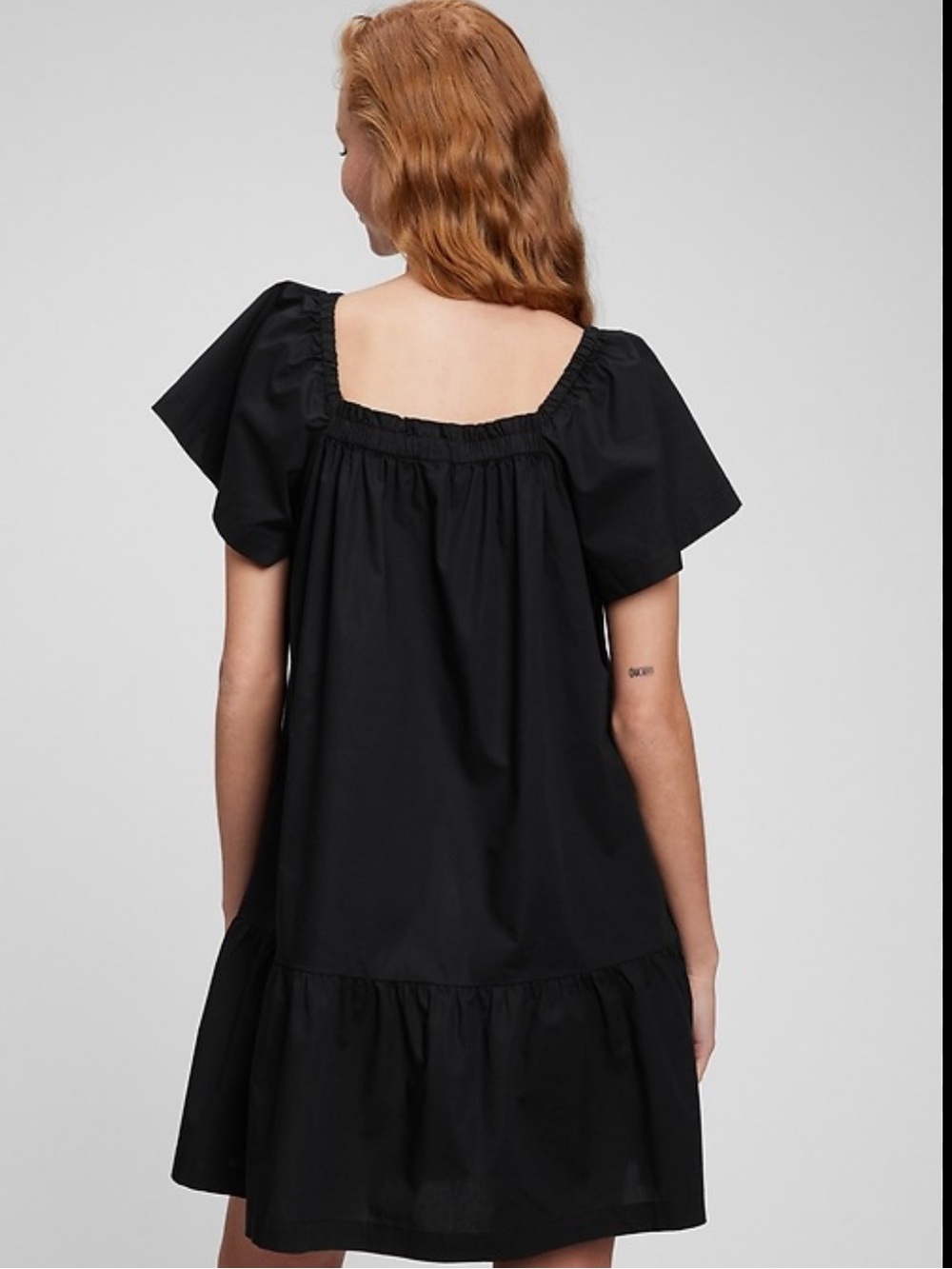 GAP Black Flutter Sleeve A-Line Mini Dress